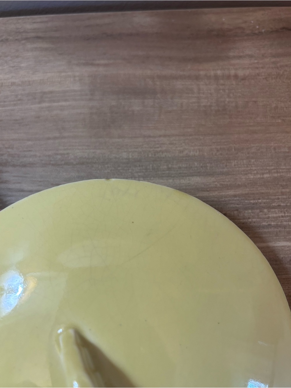 Vintage Blue and Yellow Ceramic Covered Casserole Dish mid century art deco - Picture 7 of 7